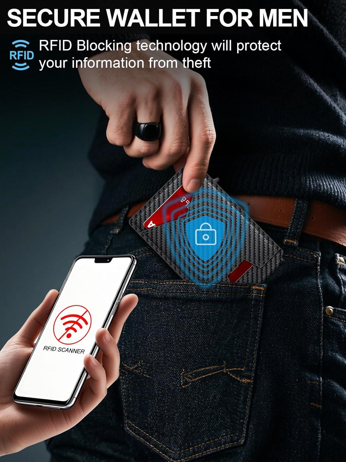 Porte-cartes slim en métal avec blocage RFID