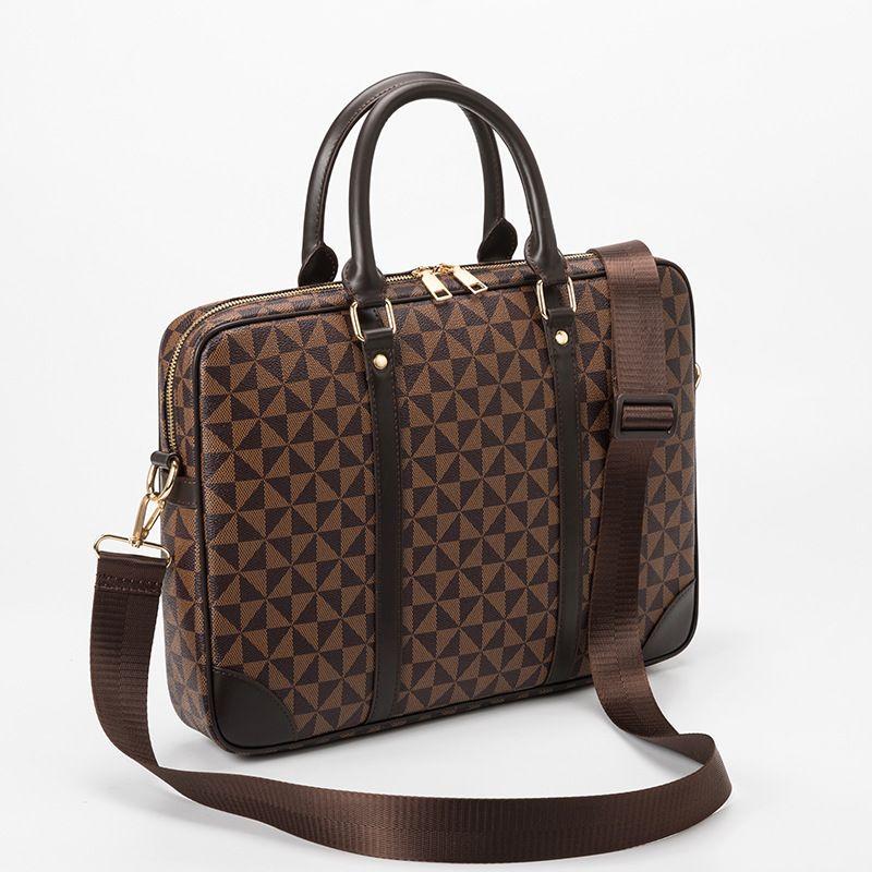 Mallette en cuir pour homme avec compartiment ordinateur portable et anse