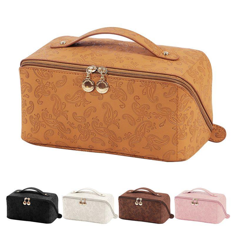 Trousse de toilette de voyage en cuir grande capacité